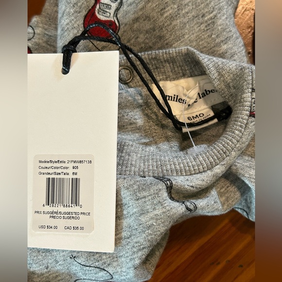 2-6M miles the label sweatshirts NWT - Picture 4 of 8